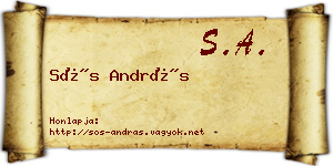 Sós András névjegykártya
